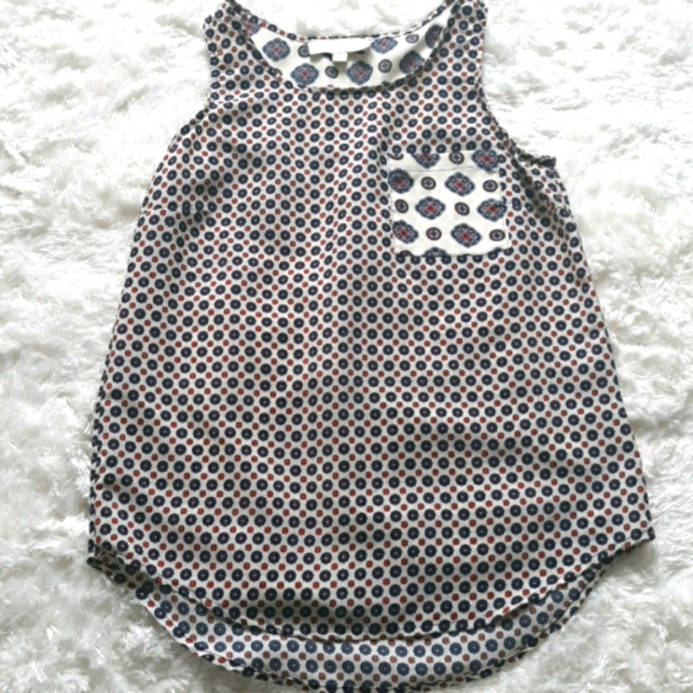 Olive & Oak Ivory Pocket Sleeveless Tank Top  XS
